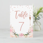 Roos Gold Brunch Bubble Vrijgezellenfeest Table Nu Kaart (Staand voorkant)