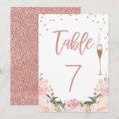 Roos Gold Brunch Bubble Vrijgezellenfeest Table Nu Kaart (Voorkant / Achterkant)