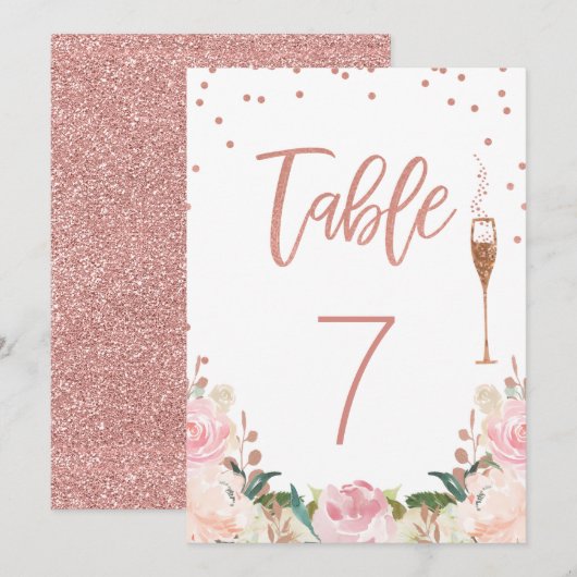 Roos Gold Brunch Bubble Vrijgezellenfeest Table Nu Kaart (Voorkant / Achterkant)