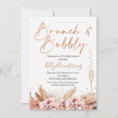 Roos Gold Brunch Bubbly Boho Vrijgezellenfeest Kaart (Voorkant)