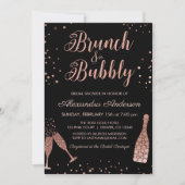 Roos Gold Brunch & Bubbly Vrijgezellenfeest Kaart (Voorkant)