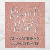 Roos Gold Brunch & Bubbly Vrijgezellenfeest Wijn Etiket (Enkel label)