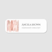 Roos Gold Brush Glitter Waterverf Ombre Elegant Naamplaatje (Voorkant)