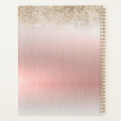Roos Gold Brush Metal Gold Glitter Planner (Achterkant)