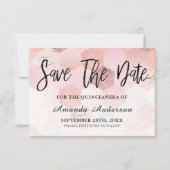Roos Gold Brush Script Quinceanera Save The Date (Voorkant)