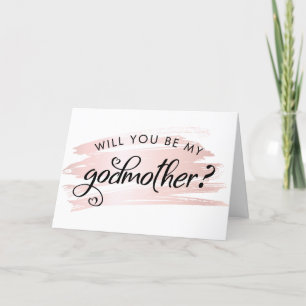Roos Gold Brush Stroke Godmother Voorstel Foto Kaart