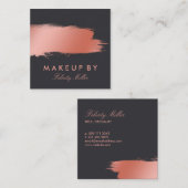 Roos Gold Brush Stroke Makeup Vierkante Visitekaartje (Voorkant / Achterkant)