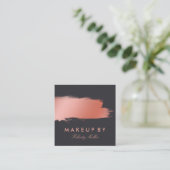Roos Gold Brush Stroke Makeup Vierkante Visitekaartje (Staand voorkant)