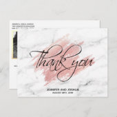 Roos Gold Brush Stroke Weddenschap Hartelijk dank  Briefkaart (Voorkant / Achterkant)