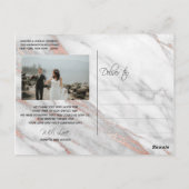 Roos Gold Brush Stroke Weddenschap Hartelijk dank  Briefkaart (Achterkant)