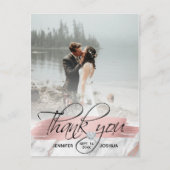 Roos Gold Brush Stroke Weddenschap Hartelijk dank  Briefkaart (Voorkant)