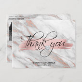 Roos Gold Brush Stroke Weddenschap Hartelijk dank  Briefkaart (Voorkant / Achterkant)