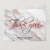 Roos Gold Brush Stroke Weddenschap Hartelijk dank  Briefkaart (Voorkant)