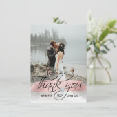 Roos Gold Brush Stroke Weddenschap Hartelijk dank Kaart (Staand voorkant)