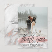 Roos Gold Brush Stroke Weddenschap Hartelijk dank  Kaart (Voorkant / Achterkant)