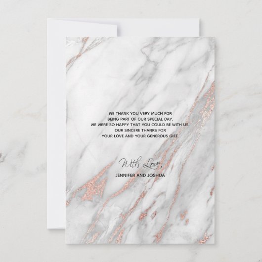 Roos Gold Brush Stroke Weddenschap Hartelijk dank  Kaart (Achterkant)