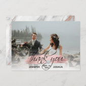 Roos Gold Brush Stroke Weddenschap Hartelijk dank  Kaart (Voorkant / Achterkant)