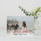 Roos Gold Brush Stroke Weddenschap Hartelijk dank  Kaart (Staand voorkant)