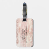 Roos Gold Brush Strokes Monogram Bagagelabel (Achterkant verticaal)