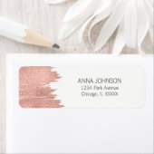 Roos Gold Brushack Vrijgezellenfeest Adreslabel Etiket (Insitu)