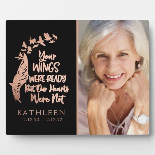 Roos Gold Brushed Metal Family Memorial Fotoplaat (Voorkant)