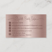 Roos Gold Brushed Metal Glitter Drips Beauty Salon Visitekaartje (Achterkant)