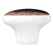 Roos Gold Brushed Metal Glitter Monogram Name Cera Keramische Knop (Zijkant)