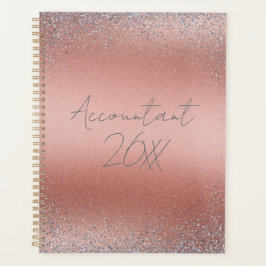 Roos Gold Brushed Metal Glitter Monogram | Planner