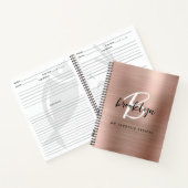 Roos Gold Brushed Metal Monogram Receptenboek Notitieboek (Binnen)