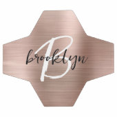 Roos Gold Brushed Metal Script Monogram Voetbal (Enkel)