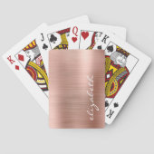 Roos Gold Brushed Metal Signature Script Pokerkaarten (Achterkant)