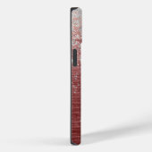 Roos Gold Brushed Metal Silver Glitter Monogram Case-Mate iPhone Case (Achterkant / Rechts)