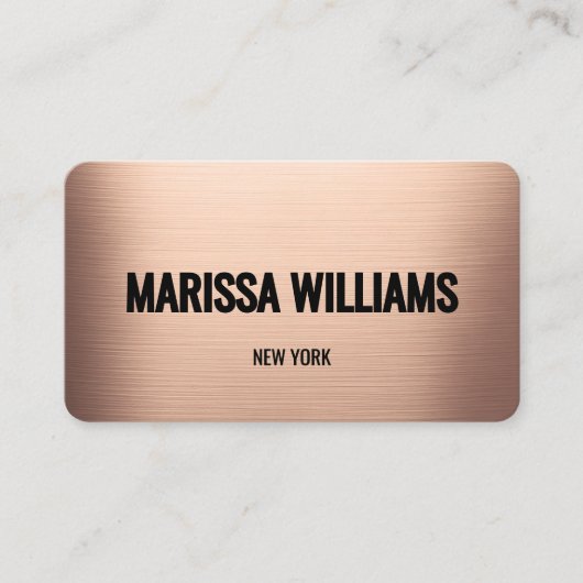 Roos Gold Brushed Metallic Visitekaartje (Voorkant)