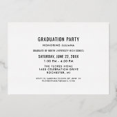 Roos Gold Brushed Script Photo Graduparty Folie Uitnodiging (Achterkant)