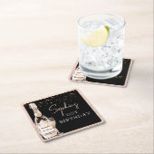 Roos Gold Bubble Champagne Birthday Party Kartonnen Onderzetters (Insitu)