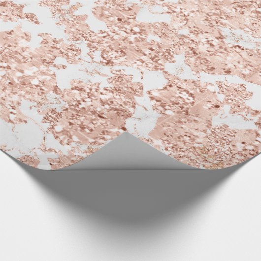 Roos Gold Bubble Molten Glitter Bride Marble Grey Cadeaupapier (Hoek)