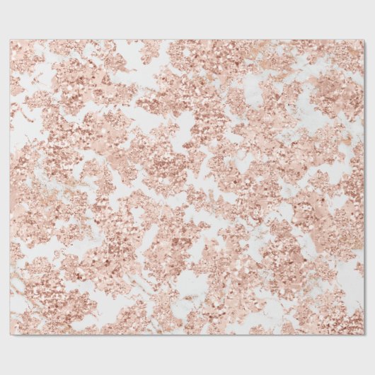 Roos Gold Bubble Molten Glitter Bride Marble Grey Cadeaupapier (Vlak)