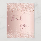 Roos Gold Budget Verjaardag Dank u kaart (Voorkant)