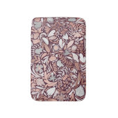 Roos Gold Burgundy Floral Illustration Pattern Badmat (Voorkant Verticaal)