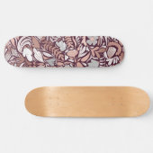 Roos Gold Burgundy Floral Illustration Pattern Persoonlijk Skateboard (Horizontaal)