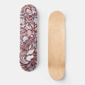Roos Gold Burgundy Floral Illustration Pattern Persoonlijk Skateboard (Voorkant)