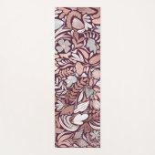 Roos Gold Burgundy Floral Illustration Pattern Yogamat (Voorkant)