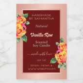 Roos Gold Burgundy Product Labels kaarsen Beauty & Voedselcontainer Etiket (Enkel label)