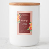 Roos Gold Burgundy Product Labels kaarsen Beauty & Voedselcontainer Etiket (Voorkant)