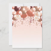 Roos Gold Burgundy Quinceañera Kaart (Achterkant)