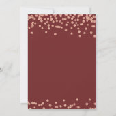 Roos Gold Burgundy Sweet 16 Glitter Confetti Kaart (Achterkant)