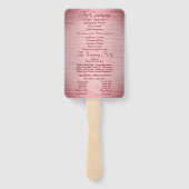 Roos Gold Burgundy Wedding Ceremony Program Handwaaier (Achterkant)