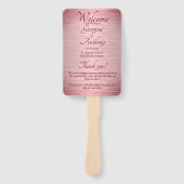 Roos Gold Burgundy Wedding Ceremony Program Handwaaier (Voorkant)