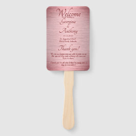 Roos Gold Burgundy Wedding Ceremony Program Handwaaier