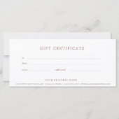 Roos Gold Business Cadeaubon Elegant Eenvoudig (Achterkant)